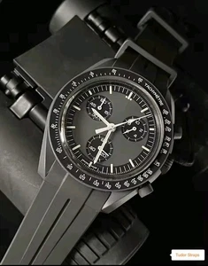Omega x swatch - Moonswatch Strap - Mission To Earth - BLACK STRAP ONLY - Picture 1 of 3