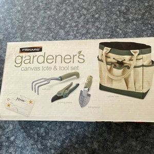 NEU IM KARTON Fiskars Garten Canvas Tragetasche & 3 passende Gartengeräte - Bild 1 von 4