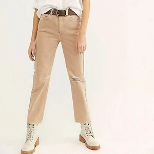 We the Free Free People Dakota Straight Leg Jeans Women 30 Cafe Au Lait Beige - Picture 1 of 8