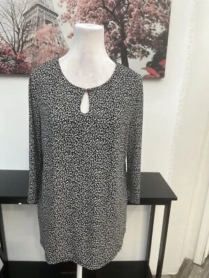 SAG-HARBOR女式衬衫束腰外衣小号弹力3/4袖几何图案套衫 — 第 1/4 张图片