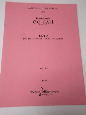 Leonhard Leonard De Call Trio for Flute Violin Viola & Guitar Sheet Music Kalmus - Image 1 of 4