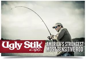 GX2 Ugly Stik 6'6" Medium Shakespeare USSP662M Spinning Rod (Rod Only) (v) - Picture 1 of 5