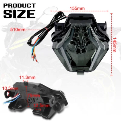 Integrated LED Tail Light Turn Signal  Fit For YAMAHA YZF R25/R3 MT07 FZ07 - Image 1 of 3