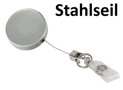 MARKENLOS STAHLSEIL + Lasche - KARTENHALTER KARTENJOJO AUSWEISHALTER AUSWEIS JOJO chrom