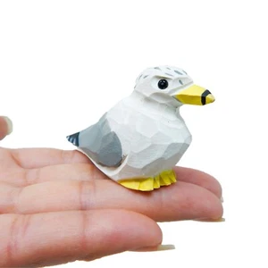 Seagull Figurine Handmade Mini Albatross Bird Statue Carve Decor Garden Sculpt - Picture 1 of 6