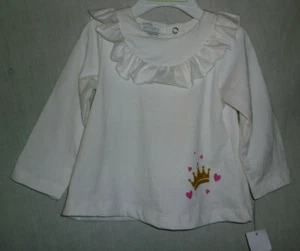 New, Baby Girl by Little Wonders Long Sleeve White Ruffled Swing Top, 6-9 mos. - Picture 1 of 4
