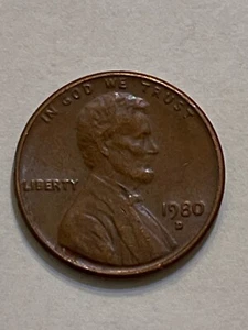 1980-D Lincoln Cent, used in great condition - Picture 1 of 3
