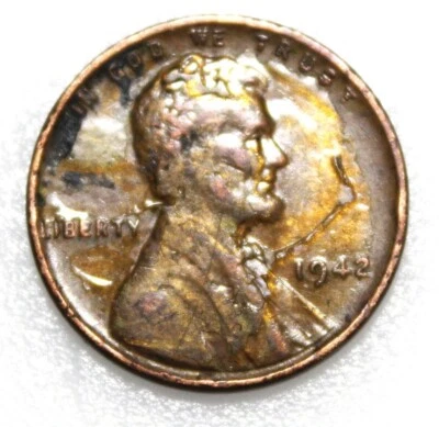 1942  Lincoln Wheat Cent Penny Obverse/Reverse Lamination Errors - Image 1 of 4