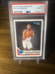 2019 Panini Donruss - Rui Hachimura - No. 208 PSA 10 GEM MT - Rated Rookie - Picture 1 of 2