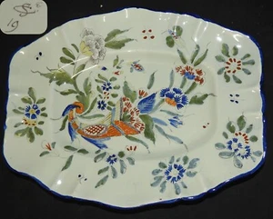 Plat ovale ancien SAINT-CLÉMENT KG (décor Rouen) 23.5 x 31.5 cm - Picture 1 of 6