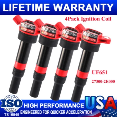 4 Ignition Bobina For 2011-2017 Hyundai Elantra Tucson Kia Forte Soul 2.0L UF651 - Image 1 of 4