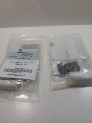 Tech Lighting 700TTTBARCBS T-Bar Clip 15/16" Black, SN (Qty 2) NOS - Image 1 of 3