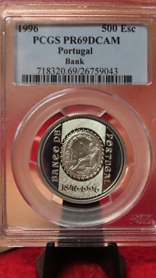 Portugal 1996 Bank Seal silver coin 500 escudos PCGS graded PR69 - Image 1 of 4