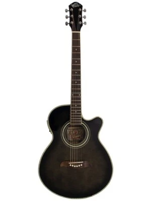 Oscar Schmidt OG10CEFTB Transparent Black Acoustic Electric Guitar  - Image 1 of 4