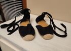 COMFORTVIEW BLACK SHAYLA SANDALS Strappy Espadrille Womens Wide SIZE 9W