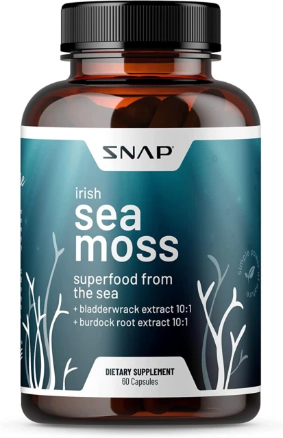 Snap Supplements Irish Sea Moss Supplement Capsules - 60 Count