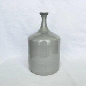 Handmade gray ceramic pottery vase, Sbigoli Terrecotte Firenze Florence Italy - Picture 1 of 4