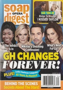 Soap Opera Digest Aug 22, 2022 LESLIE CHARLESON MARKS 45 YRS on GENERAL HOSPITAL - Picture 1 of 1