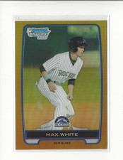 2012 Bowman Chrome Draft Picks Gold Refractor #BDPP119 Max White Rockies /50