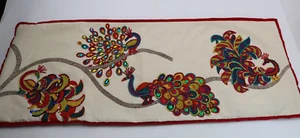 Pier One Pillow Cover 30"x12" Beading Jewels Colorful Zip Closure - Picture 1 of 10
