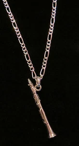 Clarinet Necklace Sterling Silver Plate & OMS Music Orchestra Symphony Band - Picture 1 of 1