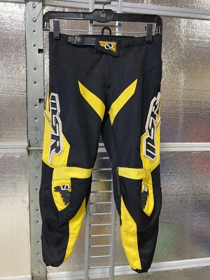 Штаны для мотокросса MSR Axxis - молодежные 26 - внедорожные квадроциклы - мотоциклетные - черные желтые - Изображение 1 из 4