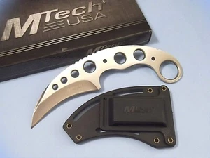 MTech Tactical Karambit Fixed Knife 3.25" 440 Steel Blade One Piece Construction - Picture 1 of 12