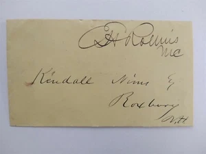 Kongress Free Frank: Edward H Rollins Brief, New Hampshire Rep nach Roxbury - Bild 1 von 2
