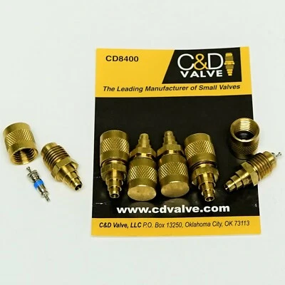 C&D VALVE C&D 1/4 Flare Access Valve Solder 1/8 ID and 3/16, 1/4, 5/16 OD CD8400/6 6 Pack