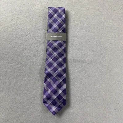 Corbata Michael Kors para hombre púrpura lombardo a cuadros seda poliéster Foto 1 de 4