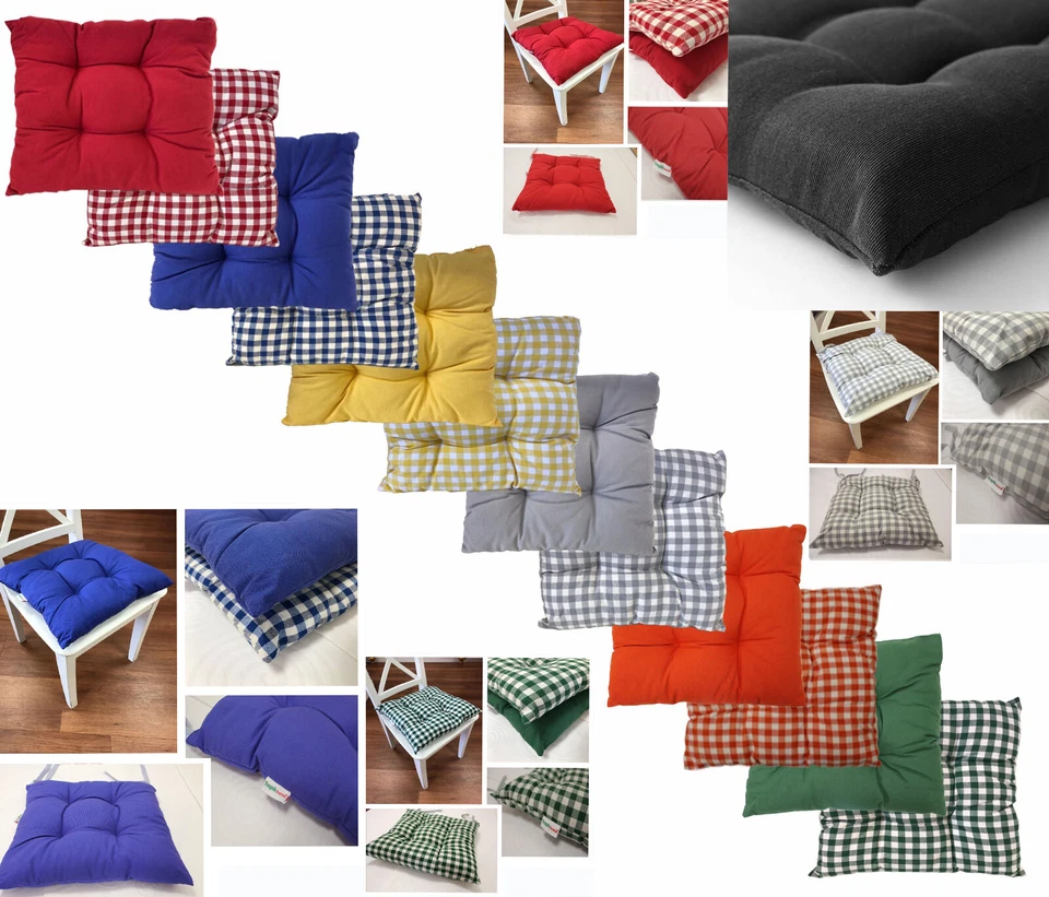 EXTRA DICK Stuhlkissen Sitzkissen Stuhl Küche Kissen 40x40cm 8cm Garten Auflage