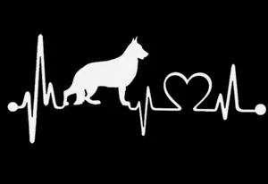 German Shepard Heartbeat/Lifeline Vinyl Decal-Multiple Sizes & Colors - Imagen 1 de 5