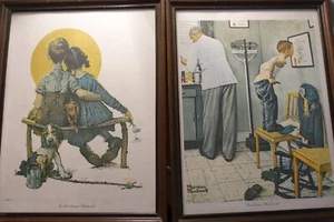 1 GRATIS! Norman Rockwell "At the Doctor's" + "Little Spooners" 13x17 Vintage 1972 - Bild 1 von 4