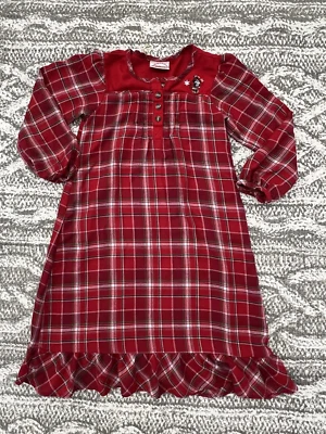 Camisón manga larga a cuadros rojo talla 4/XS exclusivo de la tienda Disney Foto 1 de 4