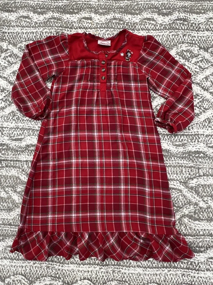 Camisón manga larga a cuadros rojo talla 4/XS exclusivo de la tienda Disney Foto 1 de 4