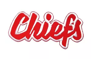 "Parche de hierro bordado de texto de fútbol americano americano de la NFL Kansas City Chiefs 6""x3" - Imagen 1 de 2