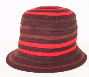 PLATANIA ITALIA MUJER Funky Lana Remolino Cubo Sombrero Hippy Moderno - Imagen 1 de 3