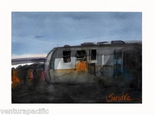 Airstream Trailer Faria Beach : SandraWatercolors™ California Signed Art Print - Picture 1 of 1