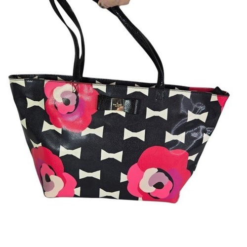 Borsa tote bag Kate Spade bloom drive rivestita floreale papavero fiocco armonia
