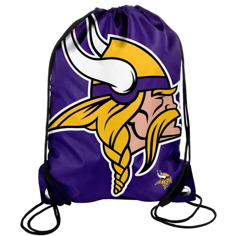 Minnesota Vikings Back Pack/Sack Drawstring Bag/Tote NEW Backpack BIG LOGO Cover