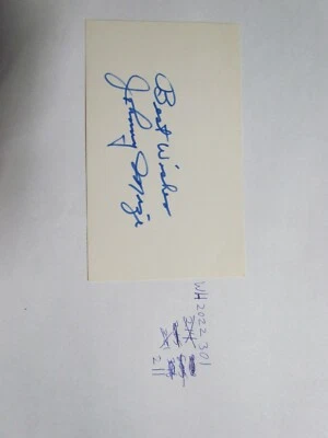 Johnny Mize Signed Index Card JSA Auction Certified 2 - Image 1 of 3