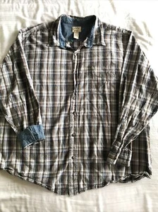 BLUE MOUNTAIN mens Plaid checkered STRETCH shirt: Flannel, POCKETS 2XLTall - Picture 1 of 7