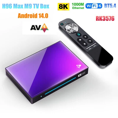H96 Max M9 Android 14 TV Box RK3576 4G/8G 128G WiFi6 1000M 8K AV1 H.265 HDR Box - Image 1 of 4