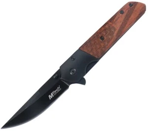 MTech Linerlock Assisted Folding Knife 3.25" 3Cr13MoV Steel Blade Wood Handle - Picture 1 of 1