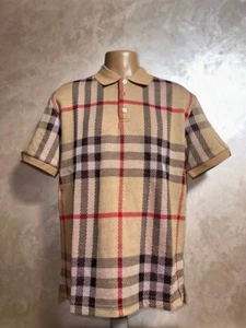 Men's Burberry London England Polo Shirt Size L Color Bierge Brand NEW! - Picture 1 of 8