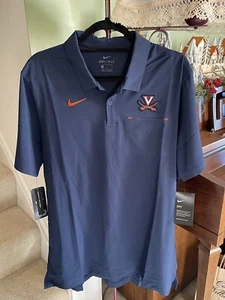 Nike Dry Fit Univeristy of Virginia (UVA) Sports Men's Navy Polo Shirt Large - Picture 1 of 9