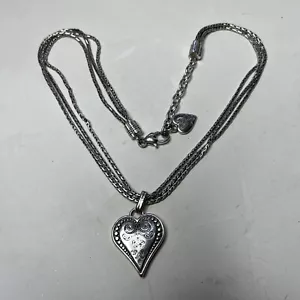Brighton "Cuarto Francés" Corazón Plato Plata Colgante Cola de Zorro Collar MultiCadena - Imagen 1 de 6