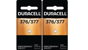 2 pilas de botón Duracell 377 (376, AG4, MA, SR626SW, SR66, G4, BA) - Imagen 1 de 1