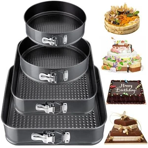 4er-Set Springform, 16/20cm Kuchenform Rund und 22/26cm Kuchenform Eckig, - Bild 1 von 7