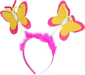Haarreif Plüsch Schmetterling Pink Karneval Fasching Party Cosplay Kostüm - Bild 1 von 1